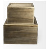 Set of Two Wood And Cane Storage Boxes