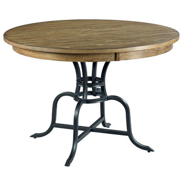 Kincaid Furniture The Nook 54" Round Dining Table With Metal Base, Brushed Oak