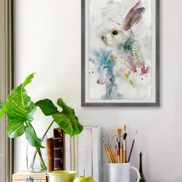 "Painted Bunny" Framed Painting Print
