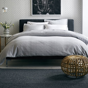 Himmeli Matelasse Gray + White Bedding Collection