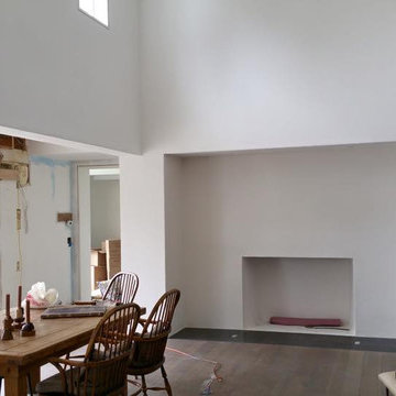 White Tadelakt Kitchen and Dining Room