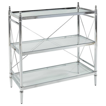 Pinnacle Chrome and Glass Floor Console