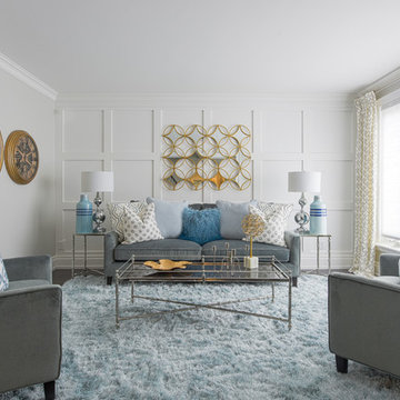 Gold Themed Modern Living room
