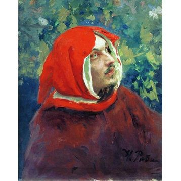Ilia Efimovich Repin Portrait of Dante Study, 20"x25" Wall Decal