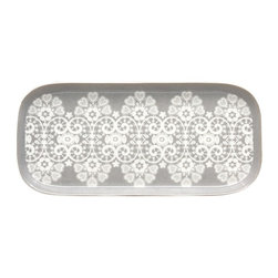 GreenGate Tray Rectangular Lace Warm - Grey - Serving Trays