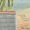 Safavieh Barbados Collection BAR515 Indoor-Outdoor Rug, Gold/Blue, 6'6"x9'4"