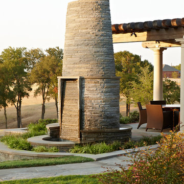 Outdoor Fireplace and Waterfall