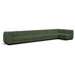 Meridian Furniture - Quinn Chenille Upholstered 7-Piece L-Shaped Modular Sectional, Green - The Quinn Modular Sectional is a stunning piece crafted in a rich and luxurious green chenille fabric. Its awe-inspiring design and exceptional quality make it a perfect addition to any space, whether it's a living room, bedroom, or office. The sectional's plush cushioning and sturdy frame provide both comfort and durability, ensuring that it will be a favorite for years to come. Whether you're looking for a statement piece or simply a comfortable seating option, the Quinn sectional is an excellent choice.