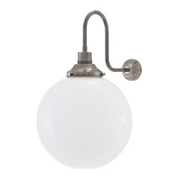 YEREVAN SWAN NECK WALL LIGHT OPAL 30CM - Wall Lights