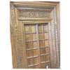 Consigned Antique Hand-Carved Peacock Temple Door