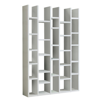 Torero 5 Column Bookcase, White Gloss