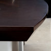 83" Modern Wilson Dark Walnut Wood Desk with Mobile Filing Cabinet