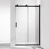 Rovigo 48" W x 76" H Single Sliding Frameless Shower Door, Matte Black