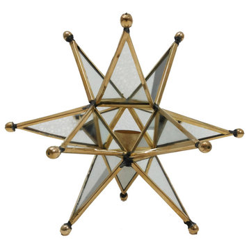 Star Candle or Candle Holder, Brass