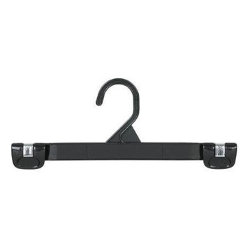12" Black Plastic Snap-Lock Pant Hanger, Set of 25