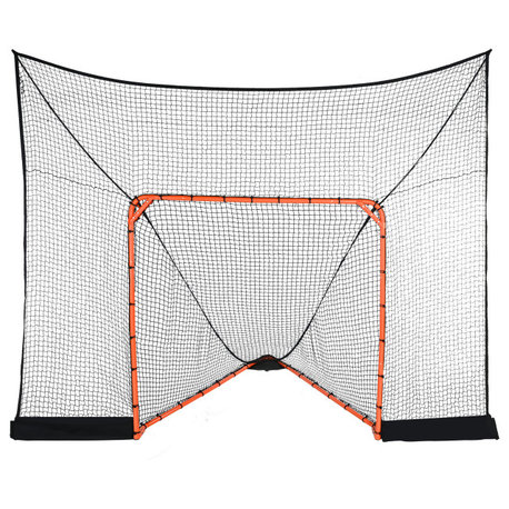 VEVOR 12'x9' Hockey Lacrosse Goal Backstop with Extended Coverage Training Net