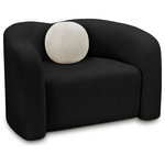 Meridian Furniture - Kali Faux Shearling Teddy Fabric Upholseterd  Chair, Black - Go casual in your space with this Kali faux shearling teddy fabric chair. This uber-cozy chair is perfect for so many rooms in the home, from the living room or family room to a bedroom or basement. The faux shearling upholstery covers every square inch in yielding softness that cradles your body in the ultimate comfort. Eucalyptus wood construction makes the frame sturdy and stout, so the chair holds up to long-term use in your busy home.