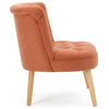GDF Studio Donna Plush Modern Tufted Accent Chair, Orange/Natural