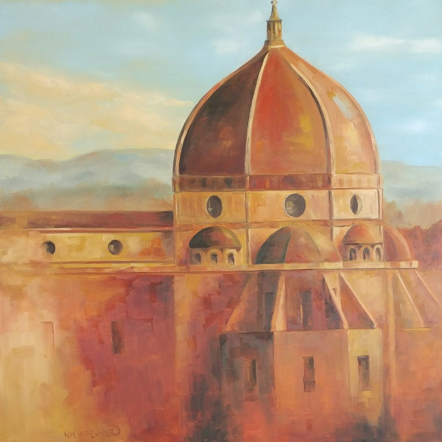 SOLD Un Luogo di Culti, 30x30, framed