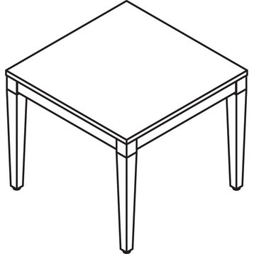 Lorell Mahogany Finish Solid Wood Corner Table, Square Top