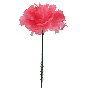 100 Violet Silk Carnations: 3.5" Flowers, 5" Stem for Wedding Decor, Hot Pink