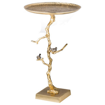 Contemporary End or Side Table, Gold