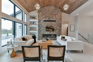Inspiration for a cottage living room remodel in Other