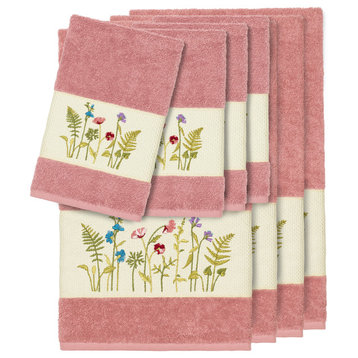 Serenity 8-Piece Embellished Towel Set, Tea Rose