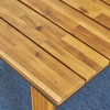 GDF Studio Paul Outdoor 71" Acacia Wood Dining Table, Teak Finish/Rustic Metal