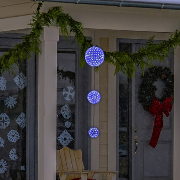 3-Tier Indoor/Outdoor Hanging Christmas Ornaments with Chasing LED Lights