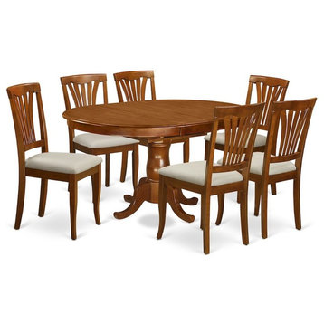7-Piece Dining Room Set, Kitchen Dinette Table and 6 Chairs