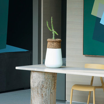 Soma Tabletop Planter, concrete and cork by Laurie Wiid Van Heerden for Indigenu