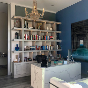Custom Home Office with Built-In Library