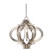 Possini Ornament Aged Silver 6-Light Chandelier