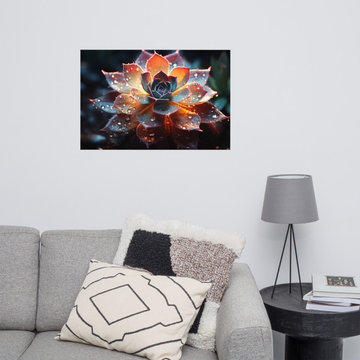 Illuminated Echeveria Surreal Digital Art Loose Print