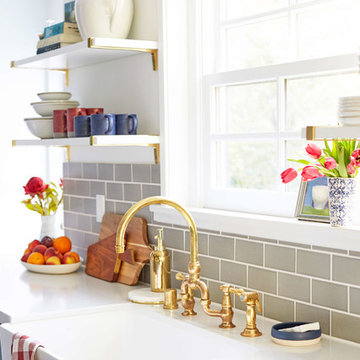 Classic 3x6 Kitchen Backsplash in Blue Spruce