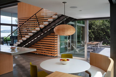 Example of a minimalist kitchen design in Seattle