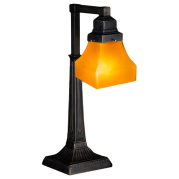 20 High Bungalow Frosted Amber Desk Lamp