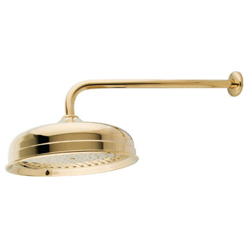 Showerscape 10" Showerhead With 17" Shower Arm, Polished Brass