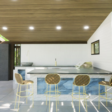 Outdoor Kitchen, mini-pool, bedroom concept