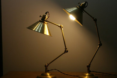 Articulating Brass Table Lamp