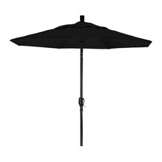 7.5 Foot Sunbrella Aluminum Crank Lift Push Tilt Market Umbrella, Black Pole