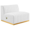 Conjure Channel Tufted Velvet 4-Piece Sectional, Gold White