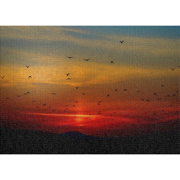 Birds Flying Sunset 1 Area Rug, 5'0"x7'0"
