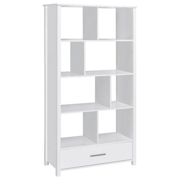 Coaster Dylan 1-Drawer Contemporary Wood Bookcase with Open Back in White