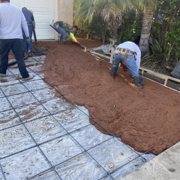 Driveway with stamp concrete