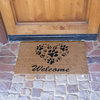 Heart-Shaped Paws Welcome Mat
