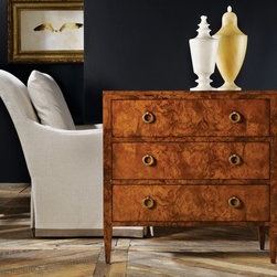 MH -Three Drawer Chest on Legs - Burl - Products