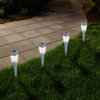 Pure Garden Solar Modern LED Pathway Lights, Set of 24, Silver