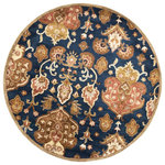 KAS - KAS Syriana 6020 Navy Tapestry Area Rug, 5'6" Round - Unleash the beauty within as you walk through our Syriana Collection. Hand-tufted in India of 100% New Zealand wool, come discover these exquisitely designed and ultra-soft traditional rugs. These pieces combine old-world elegance with trend-setting colors to deliver tapestries for your floors.